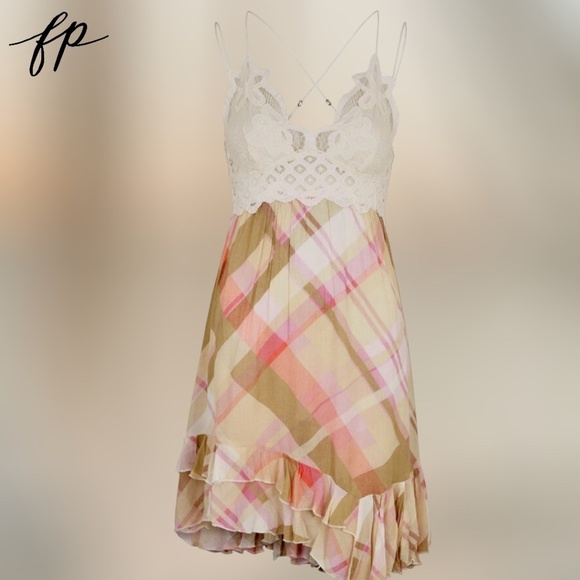 **SOLD** FREE PEOPLE Adella Sleeveless Printed Mini Slip Dress in Ivory NWT - Picture 16 of 16